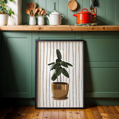 Striped Rubber Plant Print