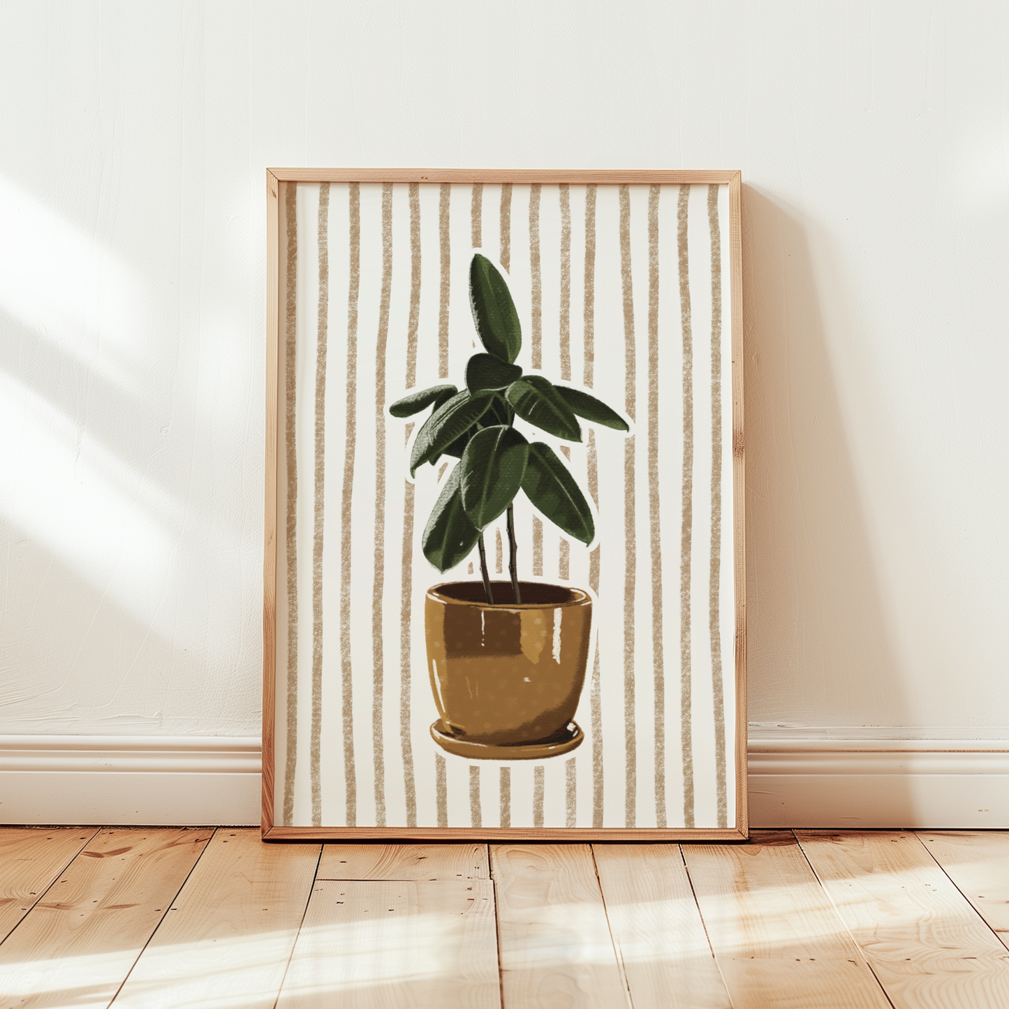 Striped Rubber Plant Print