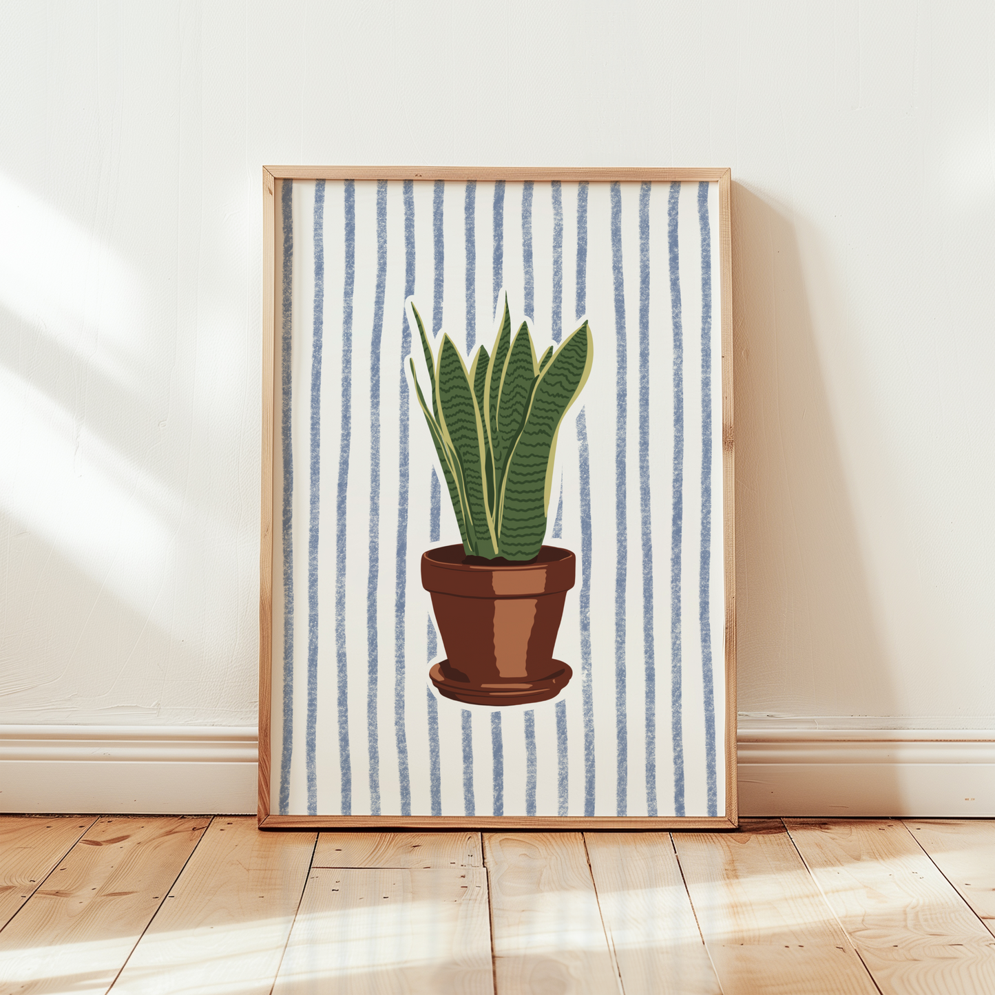 Striped Snake Plant Print
