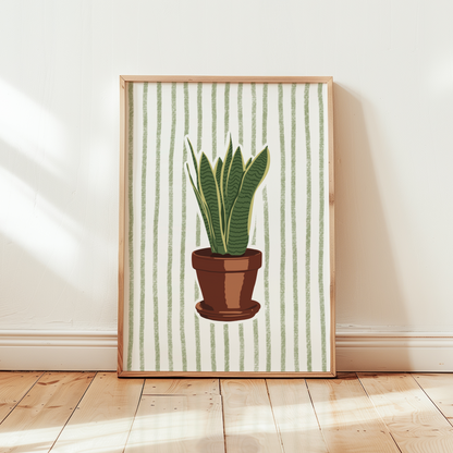 Striped Snake Plant Print