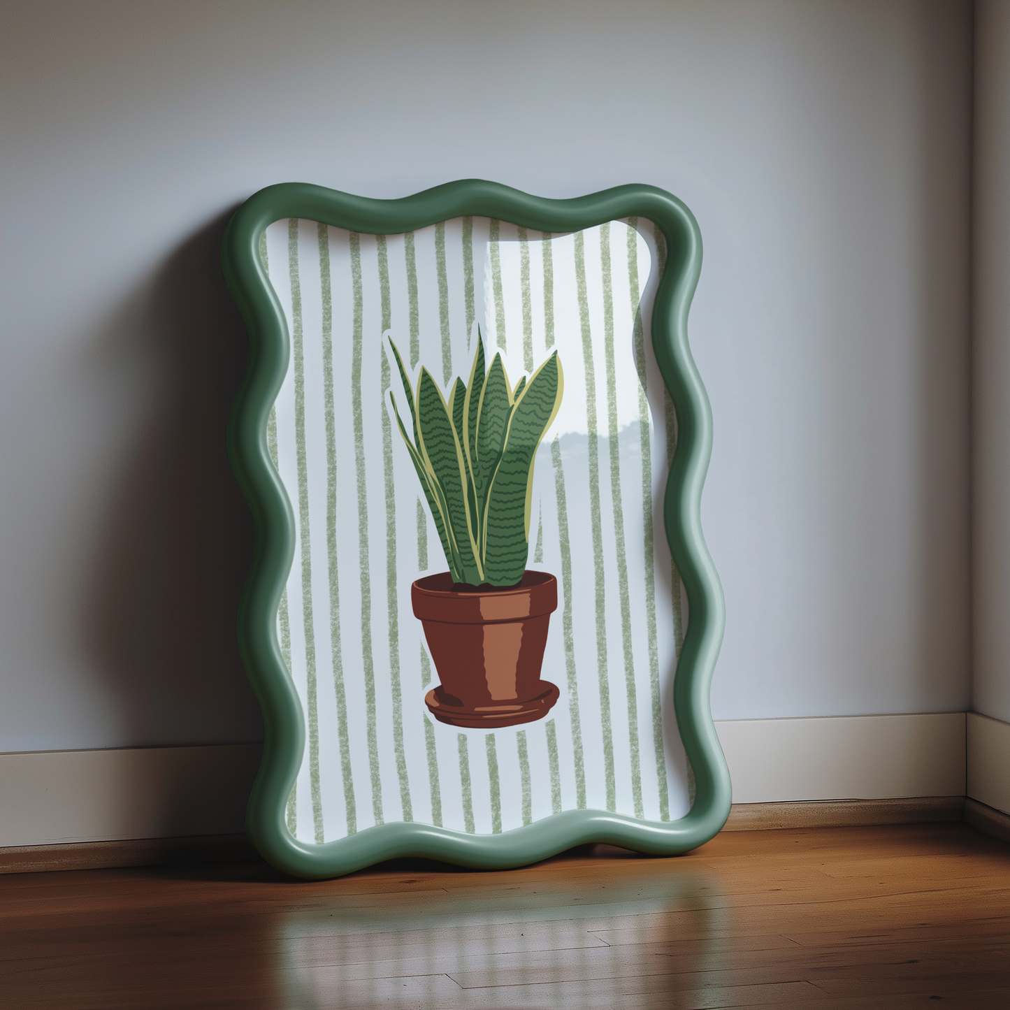Striped Snake Plant Print