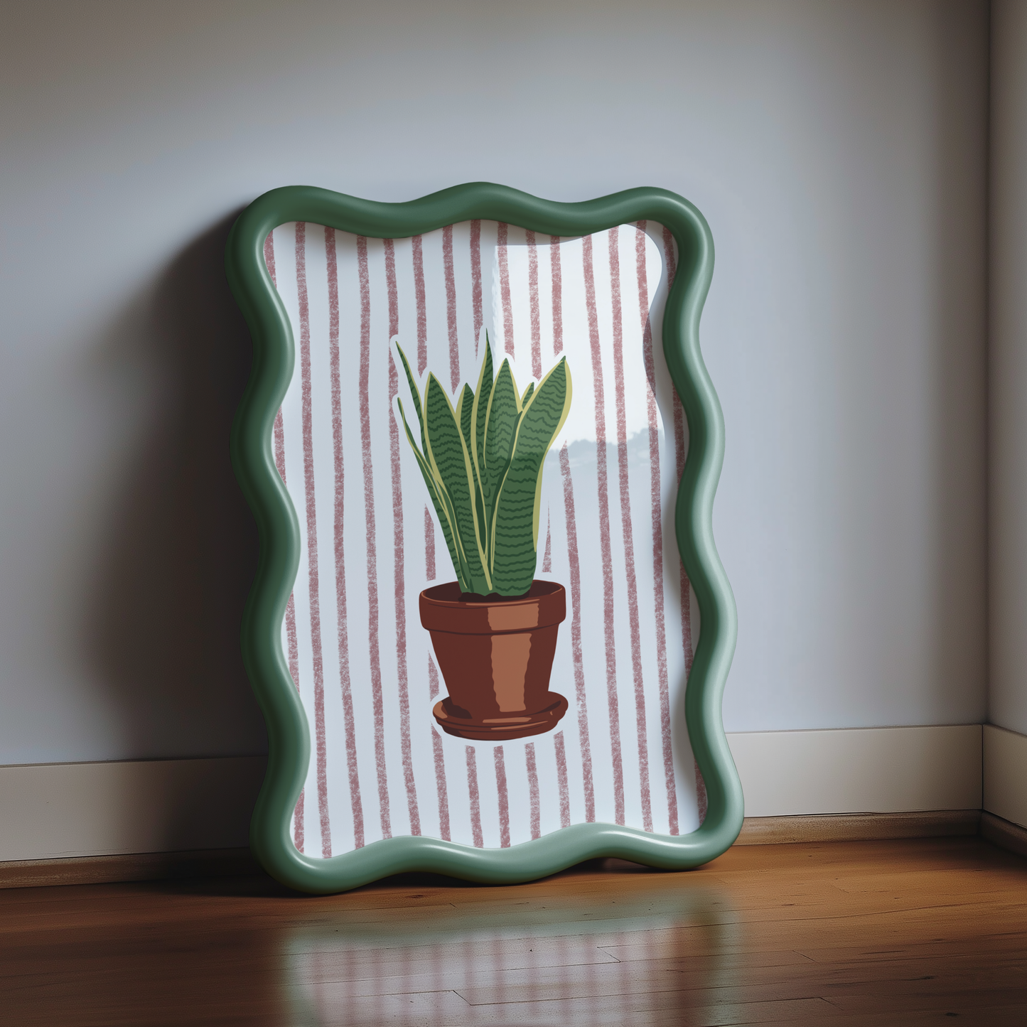 Striped Snake Plant Print