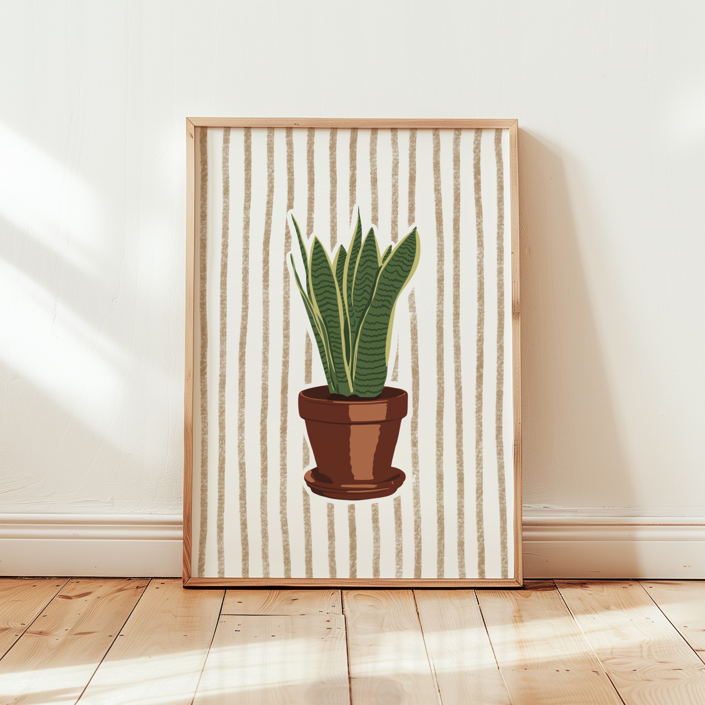 Striped Snake Plant Print