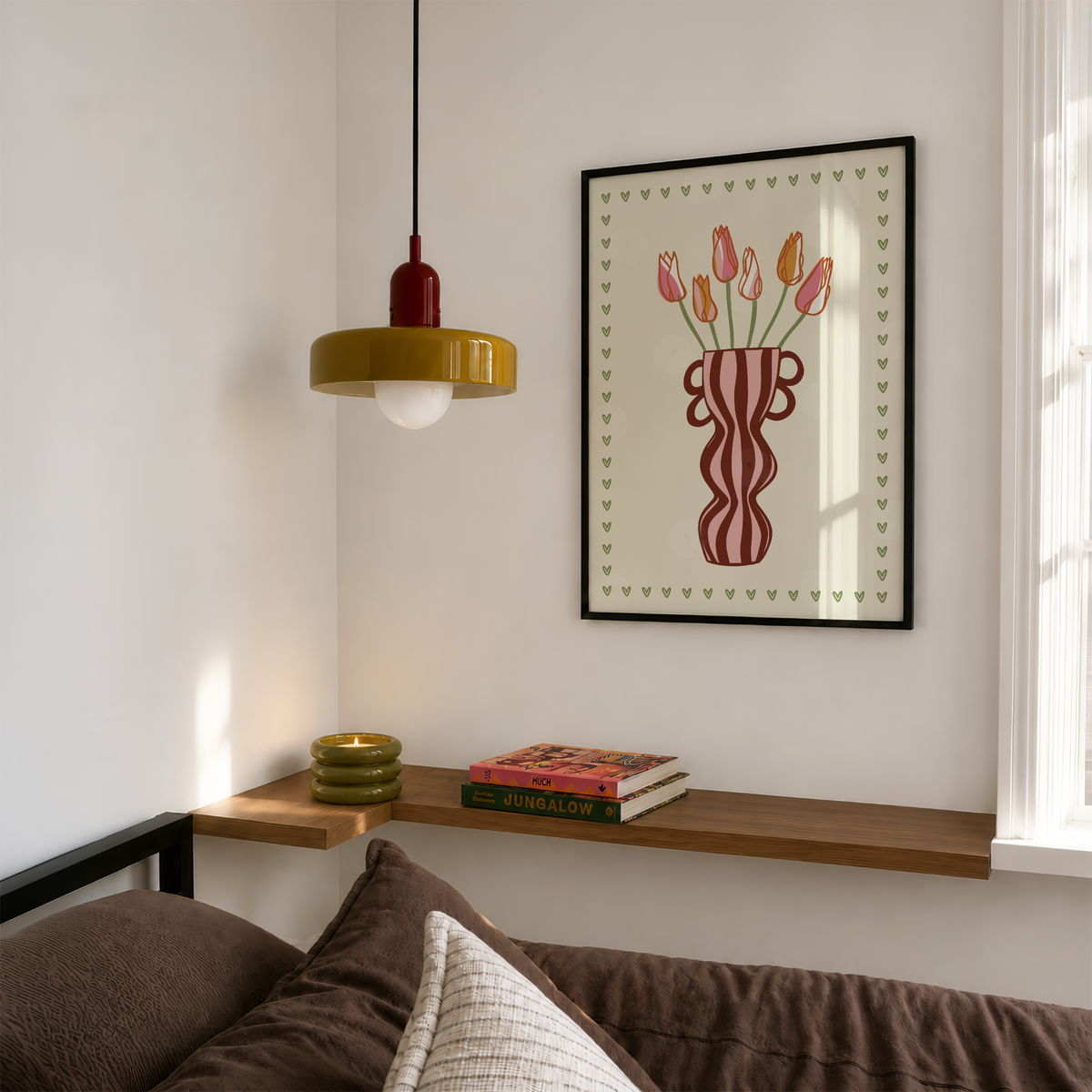 Striped Tulip Vase Print
