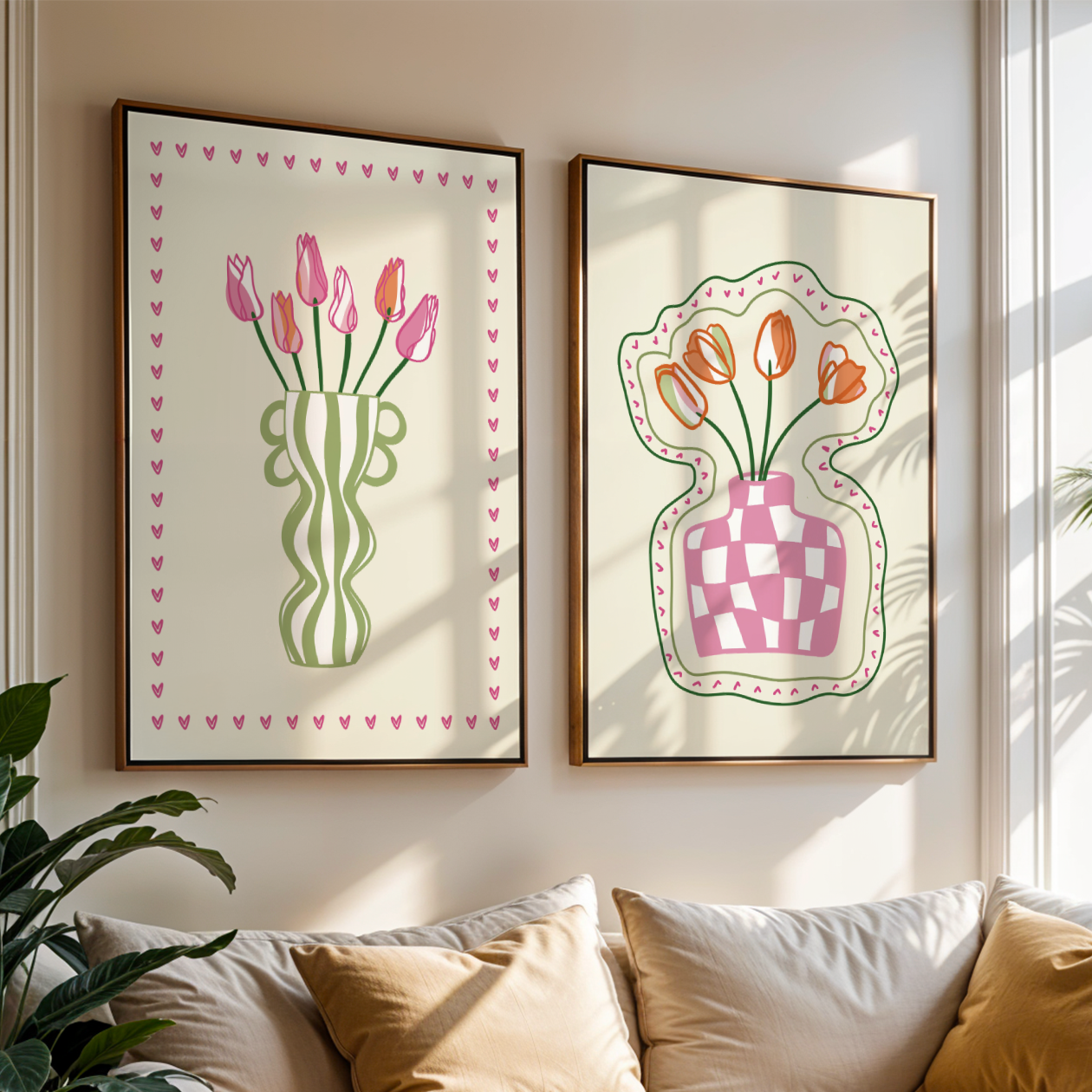 Set of 2 Flower Vase Print Bundle