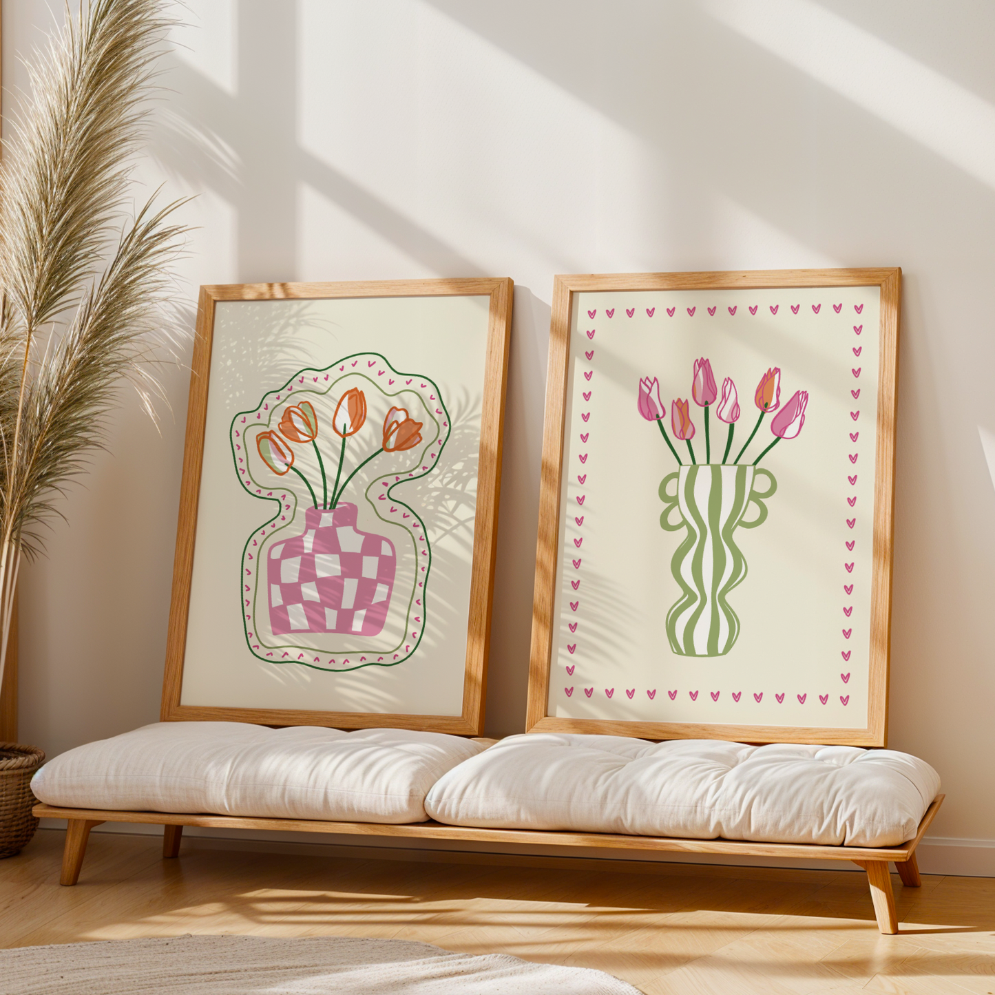 Set of 2 Flower Vase Print Bundle