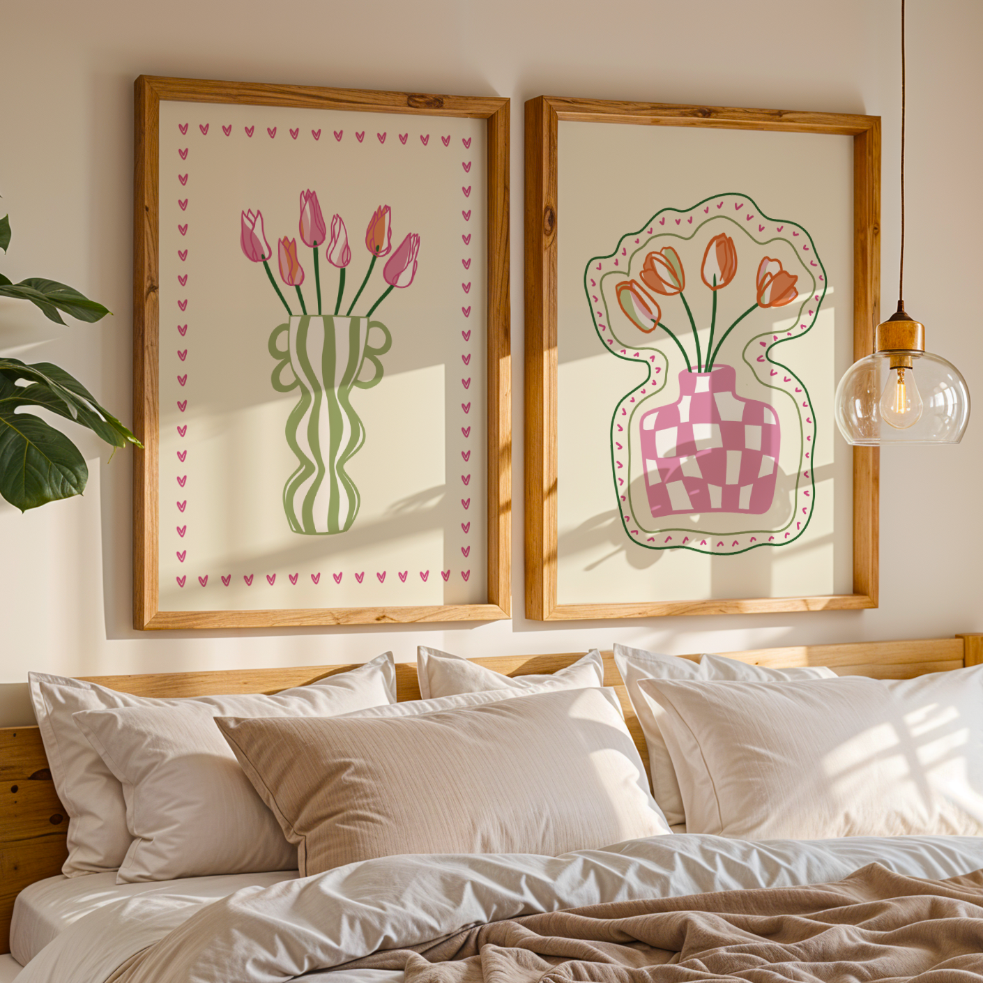 Set of 2 Flower Vase Print Bundle