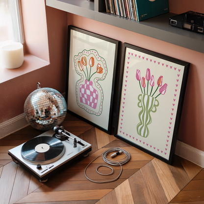 Set of 2 Flower Vase Print Bundle