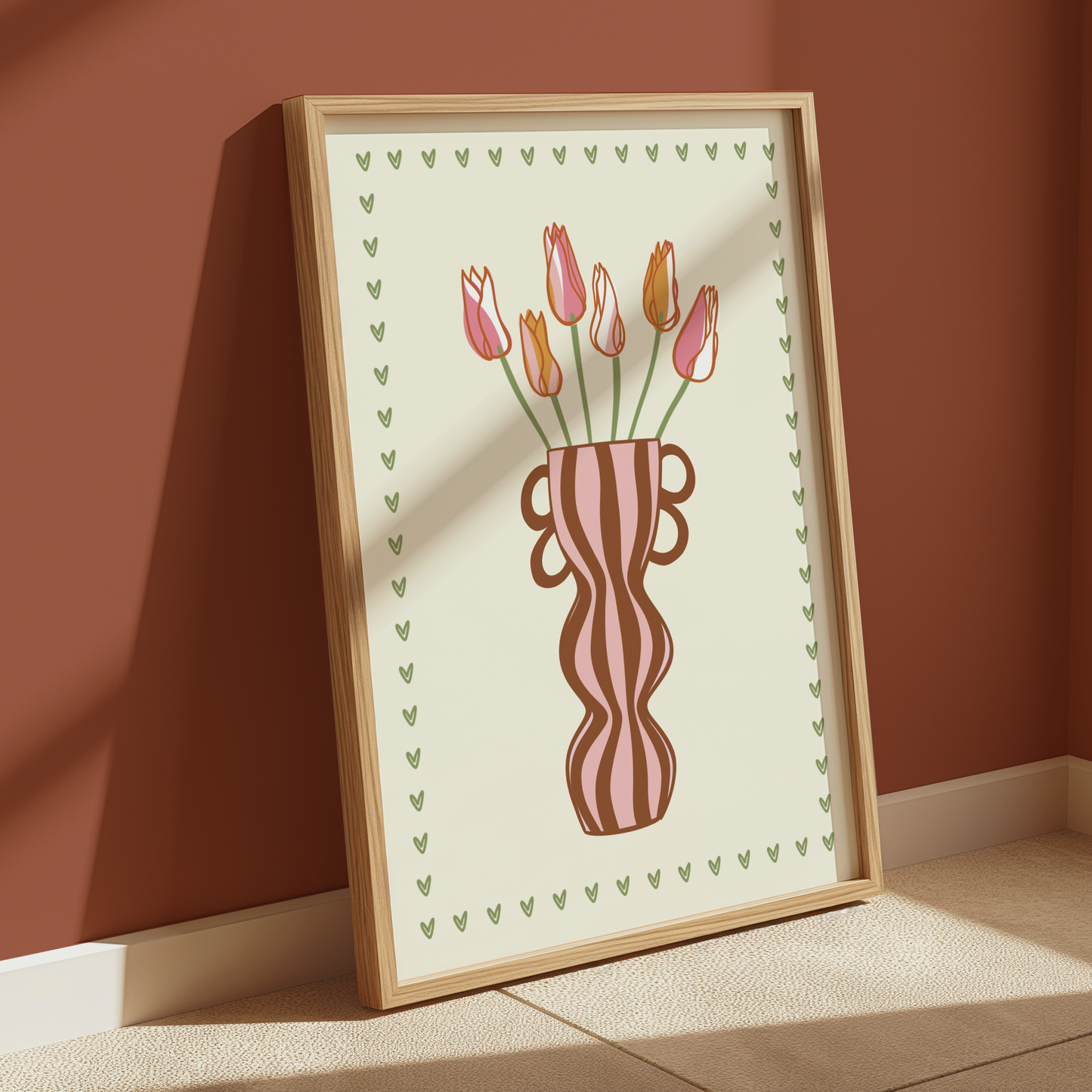 Striped Tulip Vase Print