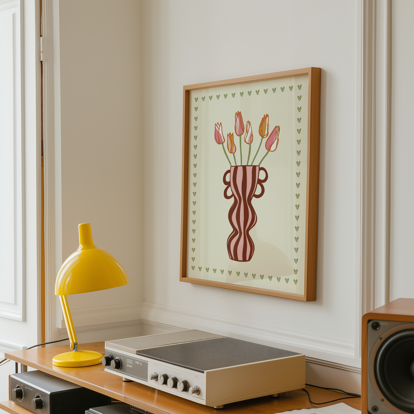Striped Tulip Vase Print