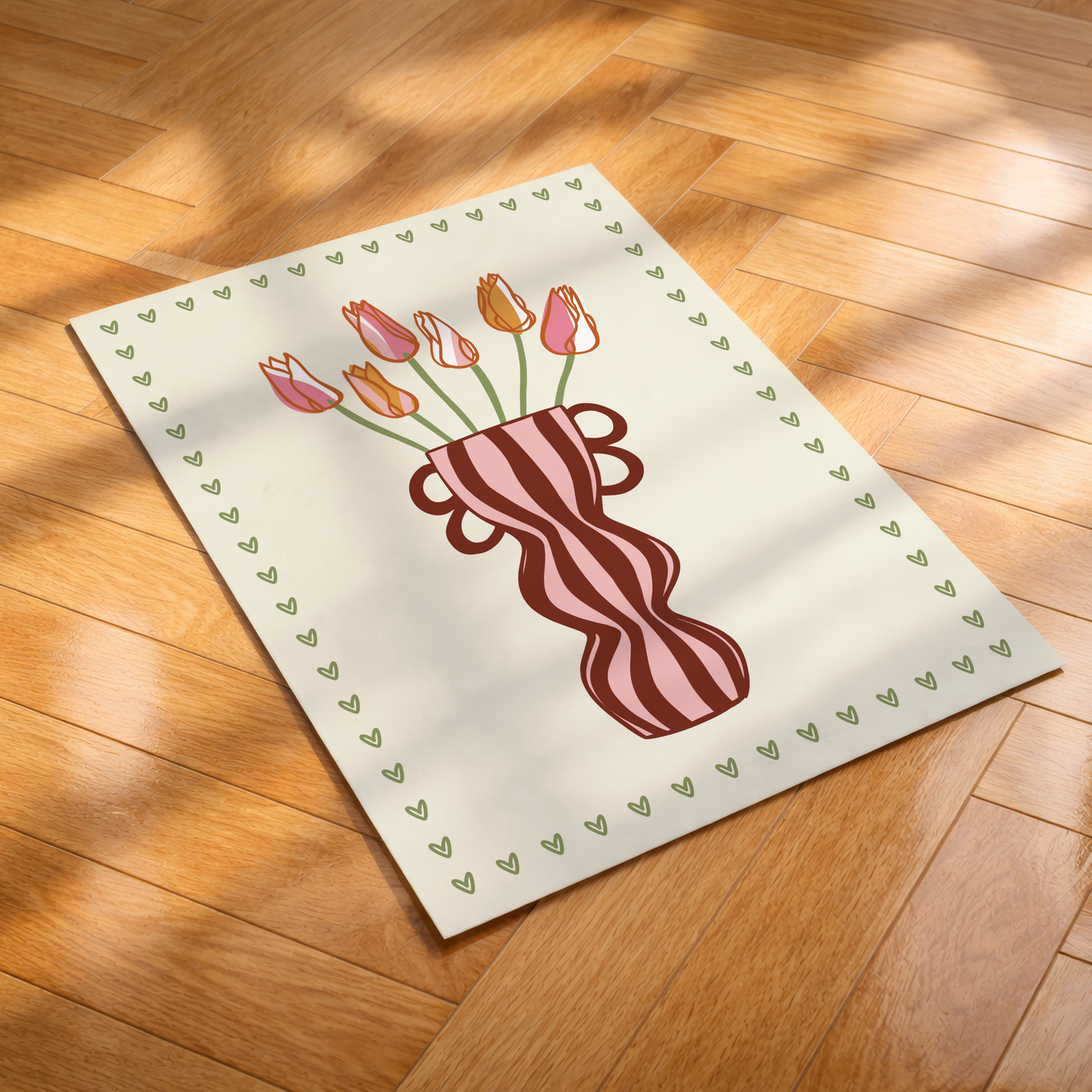 Striped Tulip Vase Print