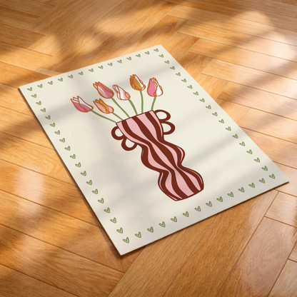 Striped Tulip Vase Print