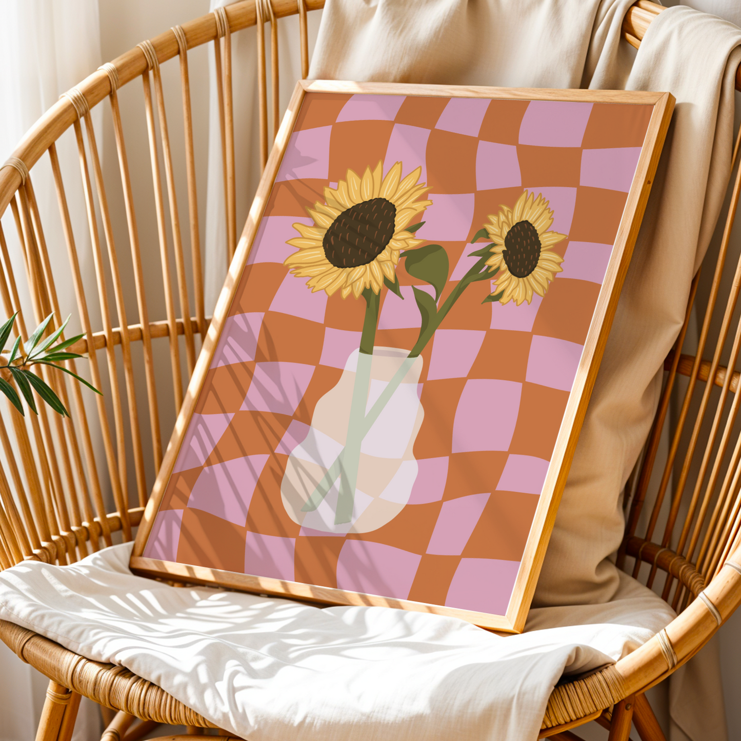 Sunflower Vase Print in Orange