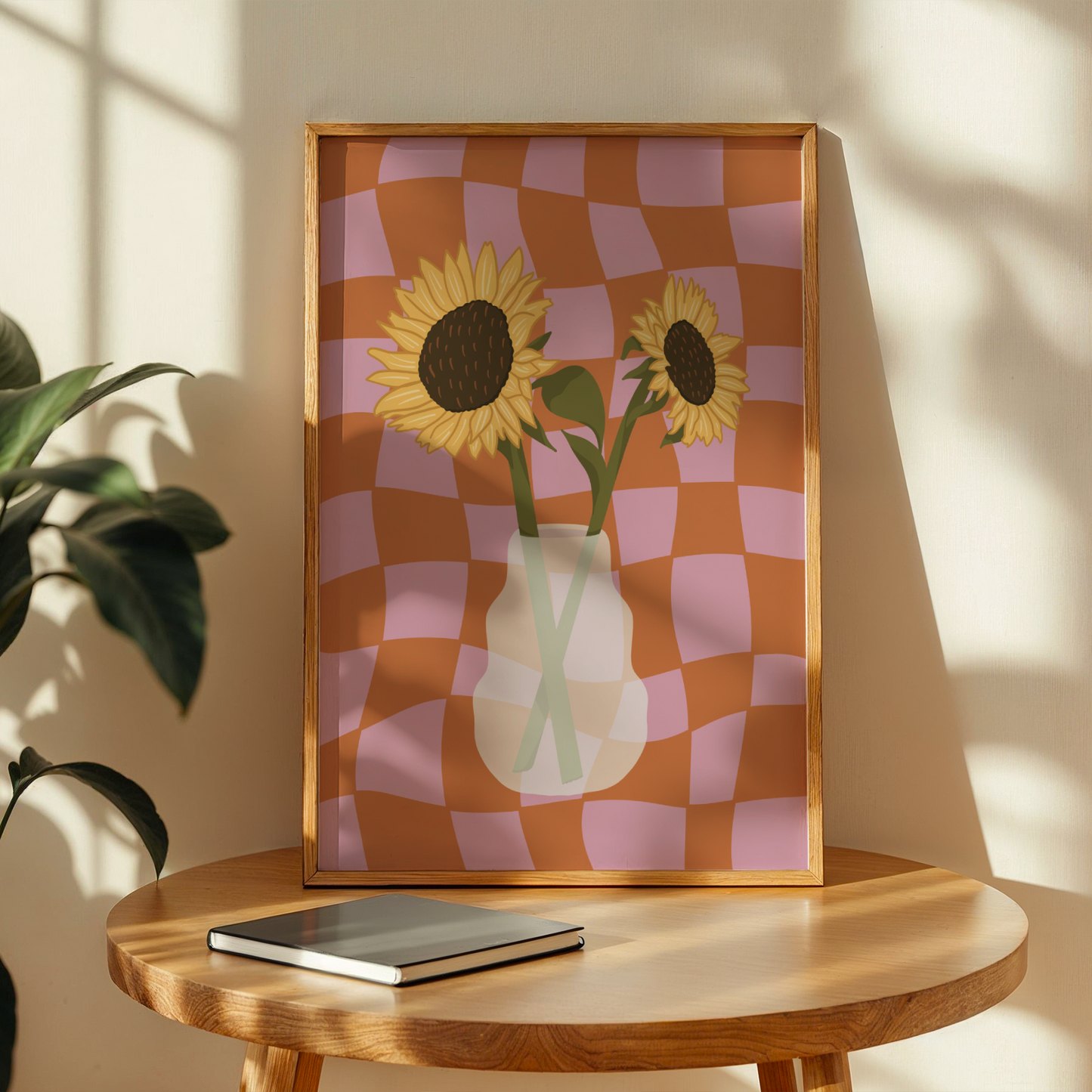 Sunflower Vase Print in Orange
