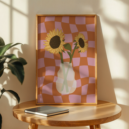 Sunflower Vase Print in Orange