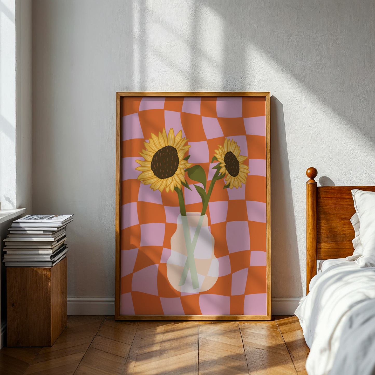 Sunflower Vase Print in Orange