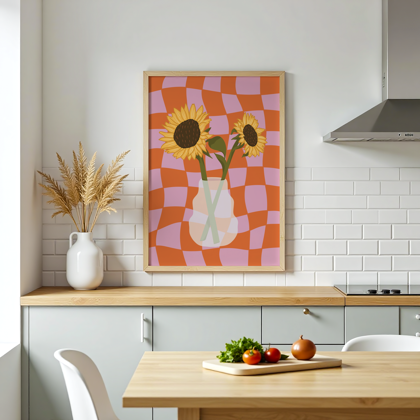 Sunflower Vase Print in Orange