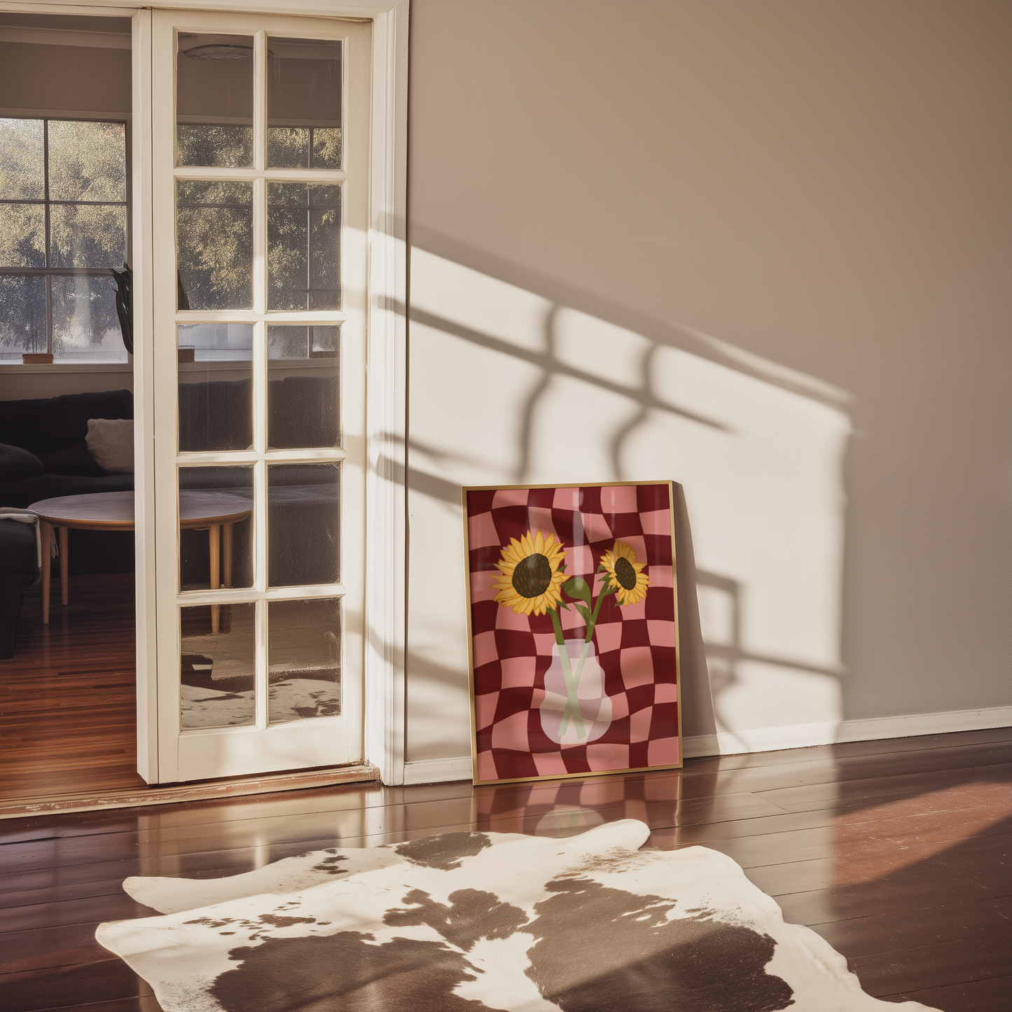 Sunflower Vase Print in Red