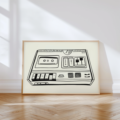 Retro Cassette Player Print