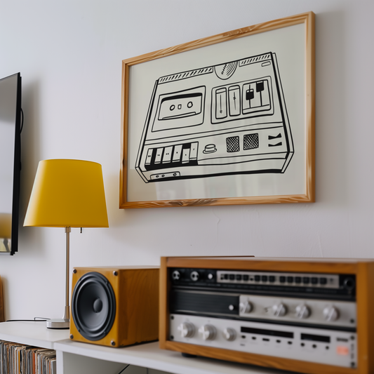 Retro Cassette Player Print