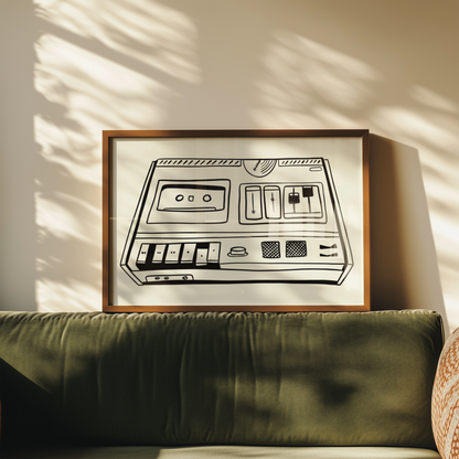 Retro Cassette Player Print