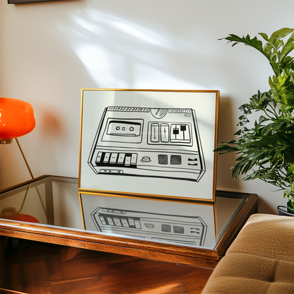 Retro Cassette Player Print