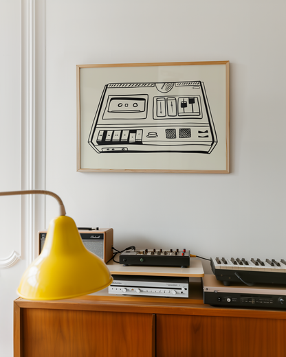 Retro Cassette Player Print