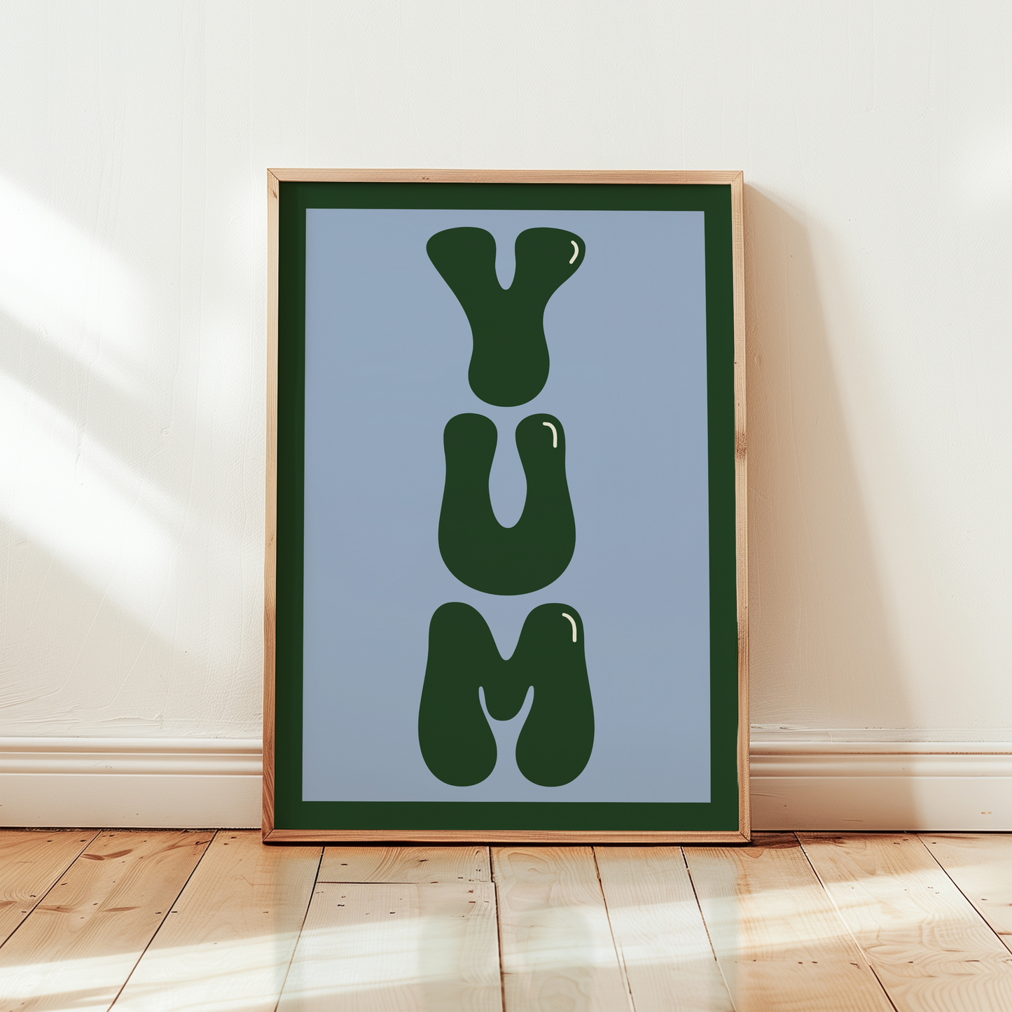 Yum Food Typography Print in Green