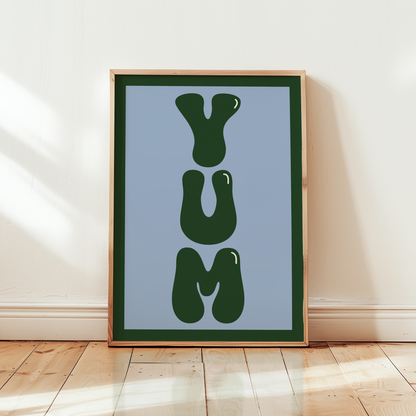 Yum Food Typography Print in Green