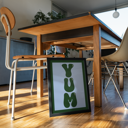 Yum Food Typography Print in Green