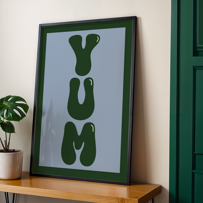 Yum Food Typography Print in Green