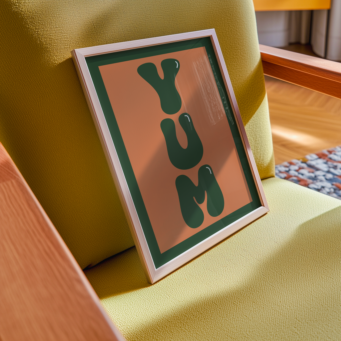 Yum Food Typography Print in Green