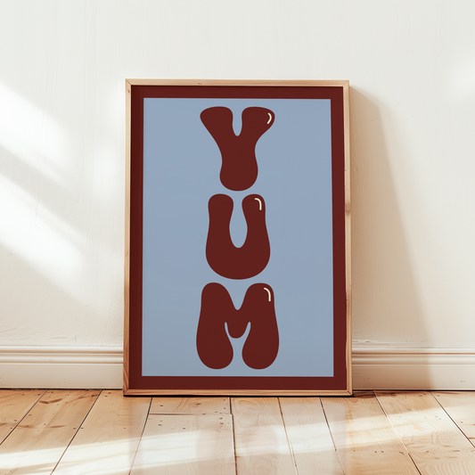 Yum Food Typography Print - Red