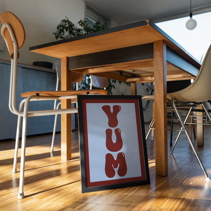 Yum Food Typography Print - Red