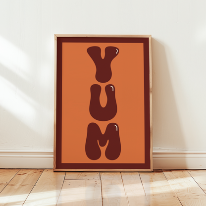 Yum Food Typography Print - Red