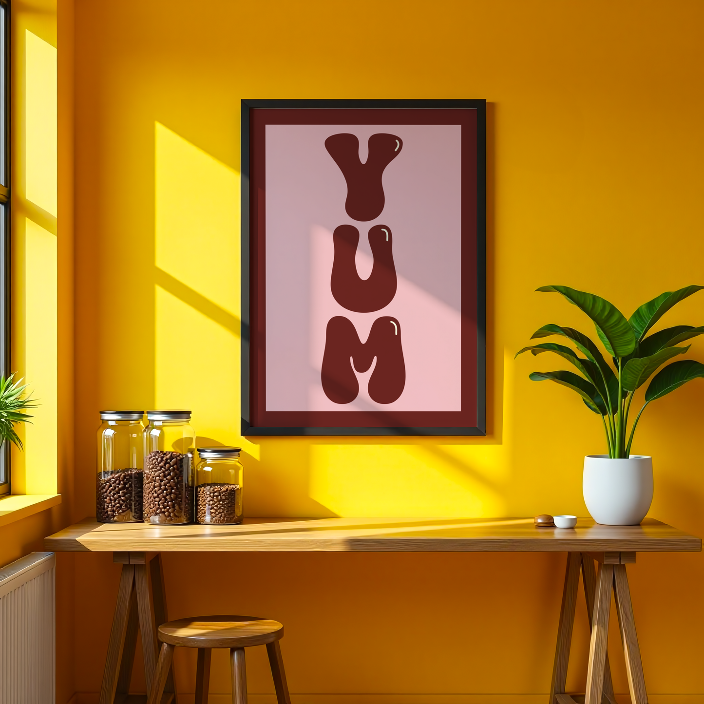 Yum Food Typography Print - Red