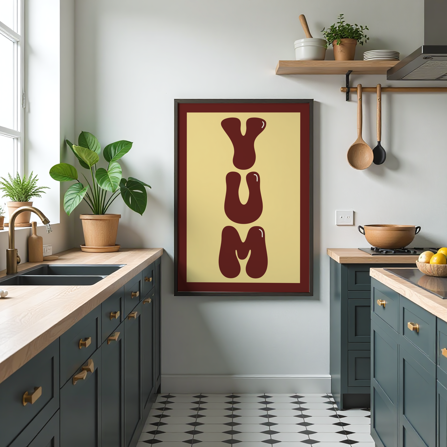 Yum Food Typography Print - Red