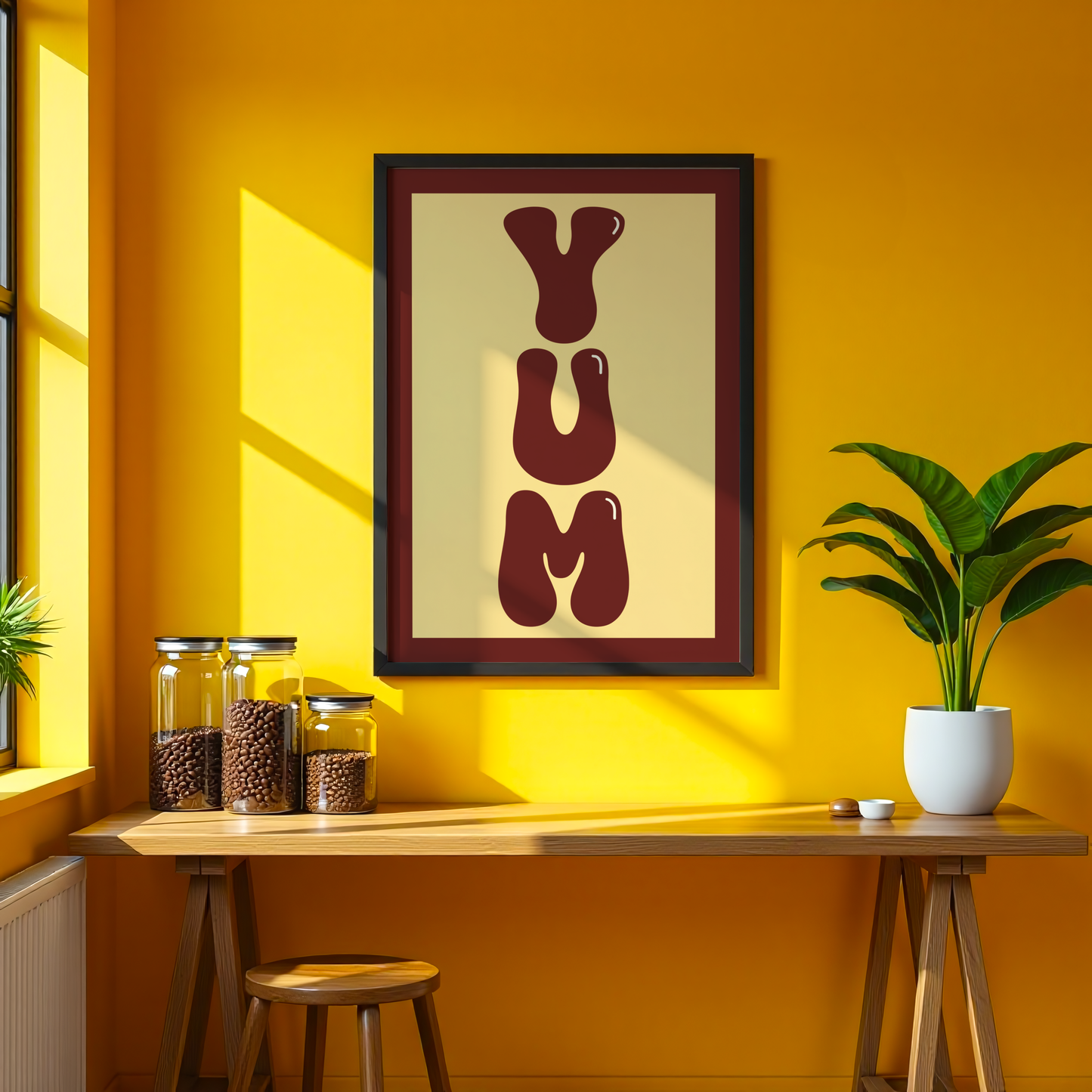 Yum Food Typography Print - Red